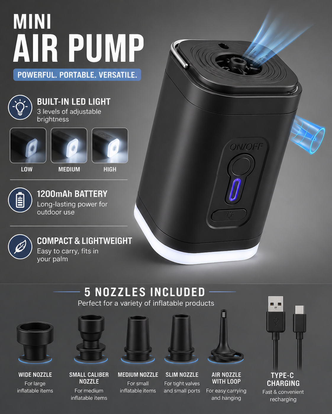 Portable Camping Air Pump