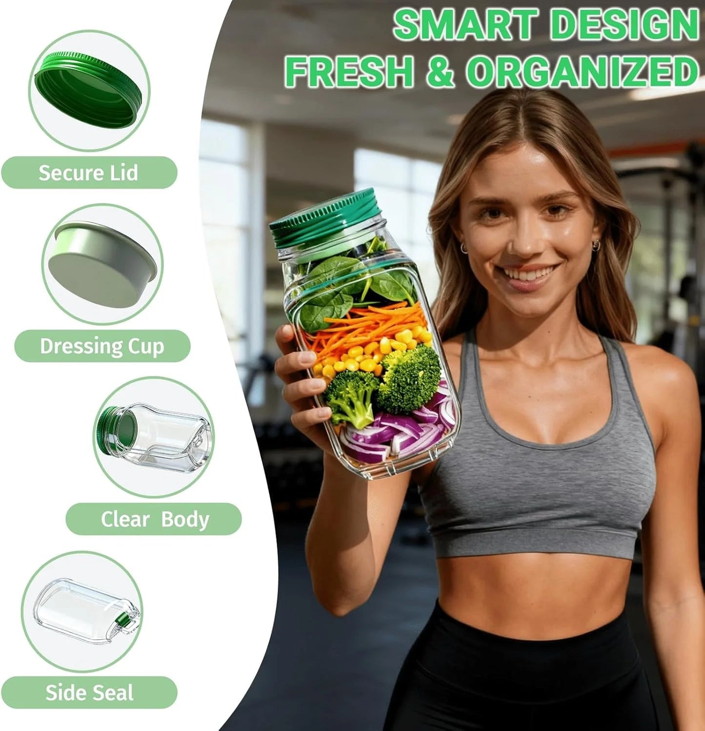 Salad Pod Mason Jar Side Open-2 Sets