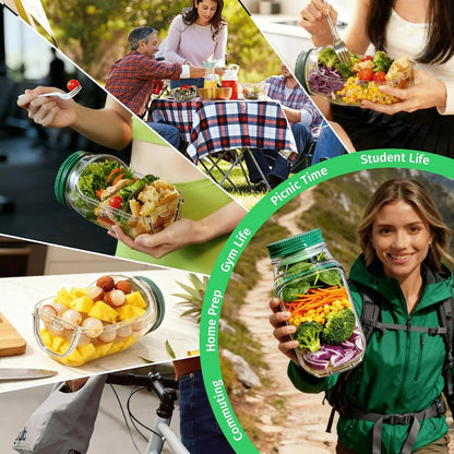 Salad Pod Mason Jar Side Open-2 Sets