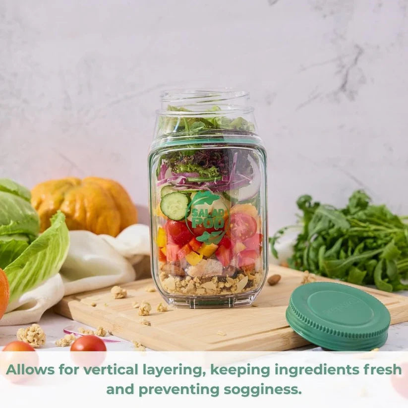 Salad Pod Mason Jar Side Open-2 Sets