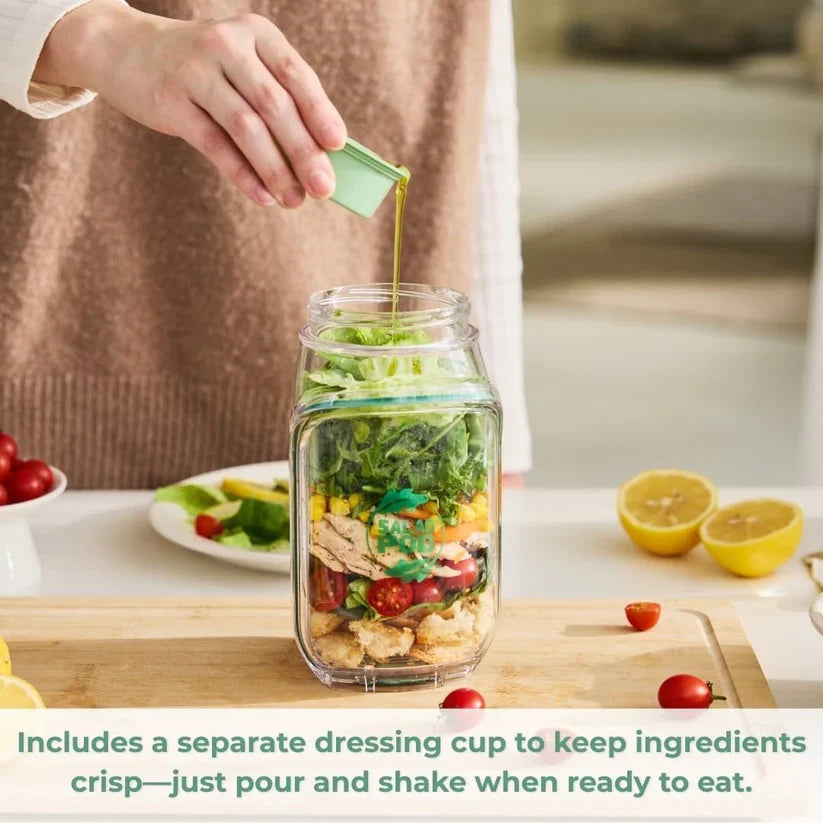 Salad Pod Mason Jar Side Open-2 Sets