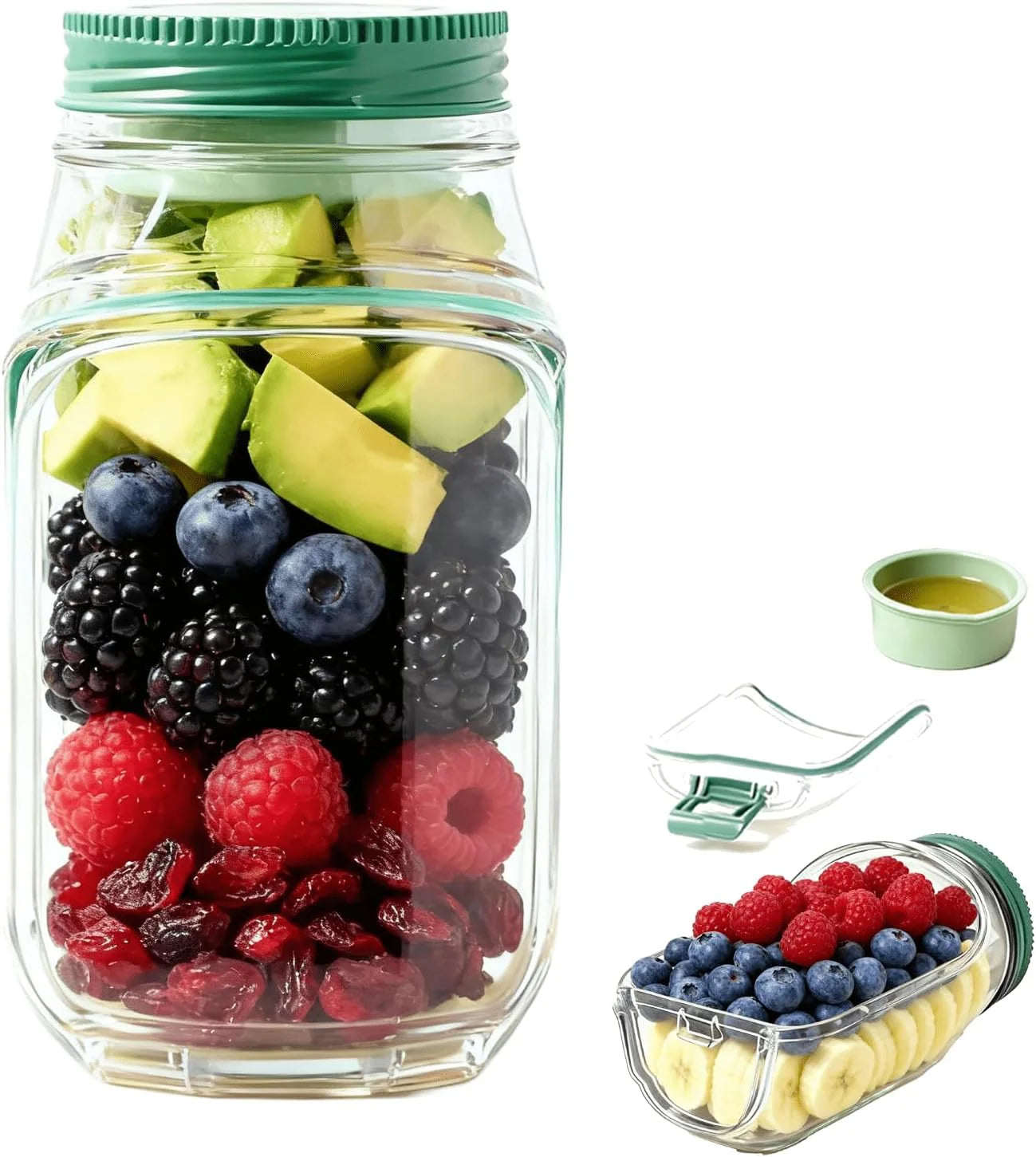 Salad Pod Mason Jar Side Open-2 Sets
