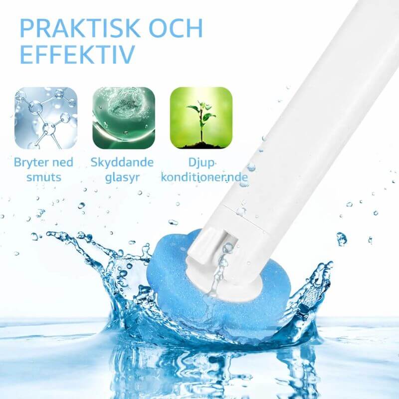 Disposable Toilet Brush with Replaceable Heads & Wall Holder