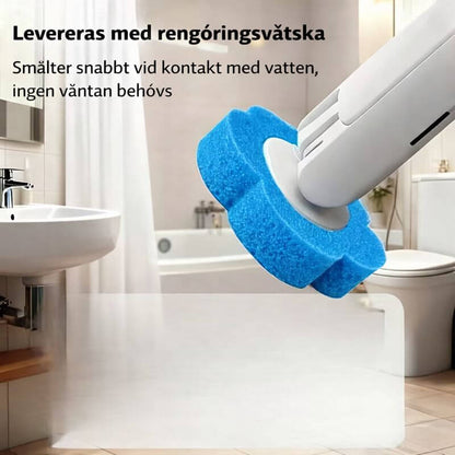 Disposable Toilet Brush with Replaceable Heads & Wall Holder
