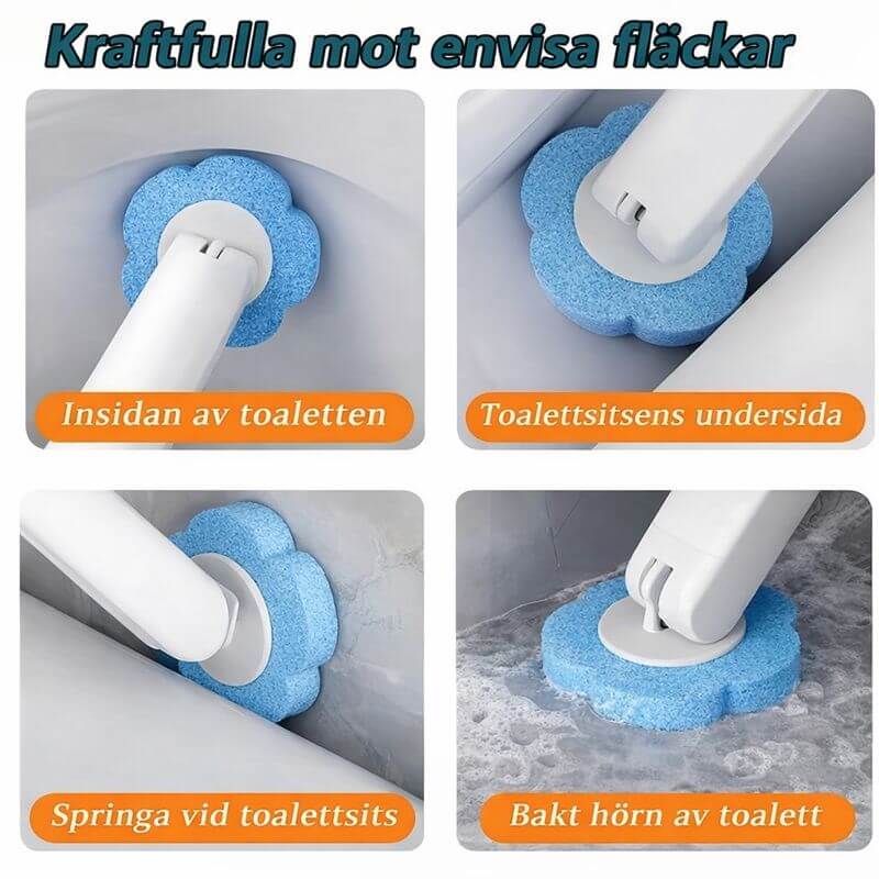Disposable Toilet Brush with Replaceable Heads & Wall Holder