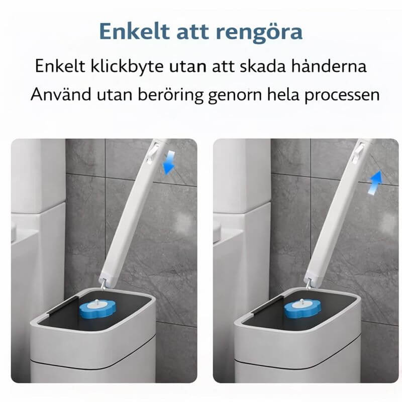 Disposable Toilet Brush with Replaceable Heads & Wall Holder