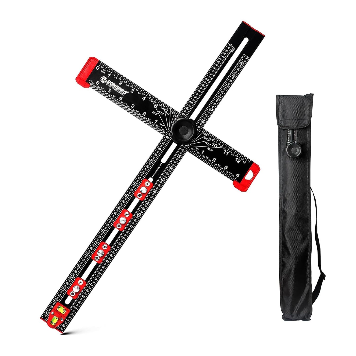 4-in-1 Adjustable T-Square Ruler – 24" Aluminum Woodworking Jig