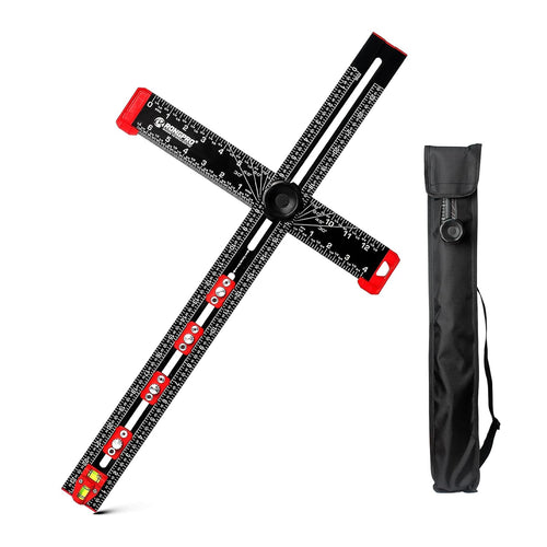 4-in-1 Adjustable T-Square Ruler – 24" Aluminum Woodworking Jig