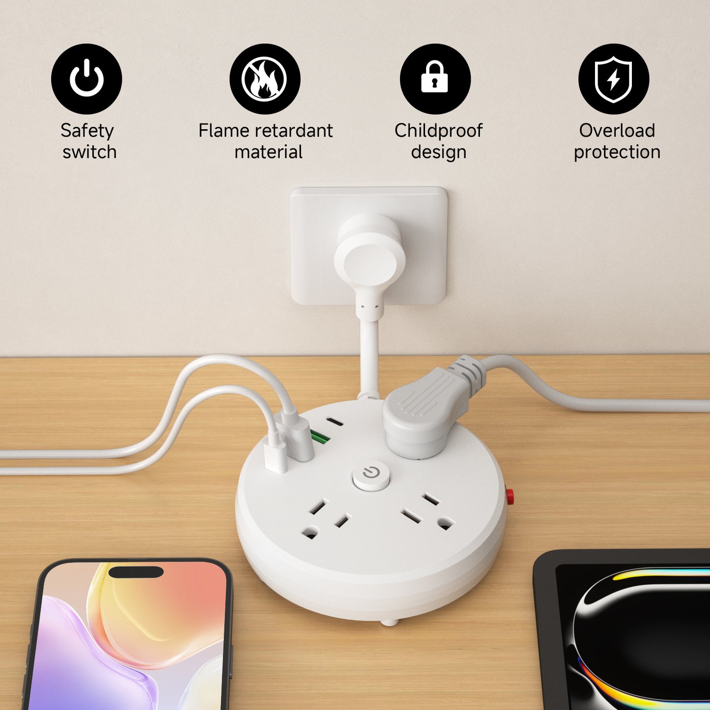 Flat Plug Extension Cord, New Model