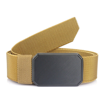 Men's Elastic Nylon Belt Metal Buckle Closes When Close Outdoor Leisure Belt