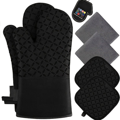 Non-slip Silicone Heat Resistant Oven Glove Set