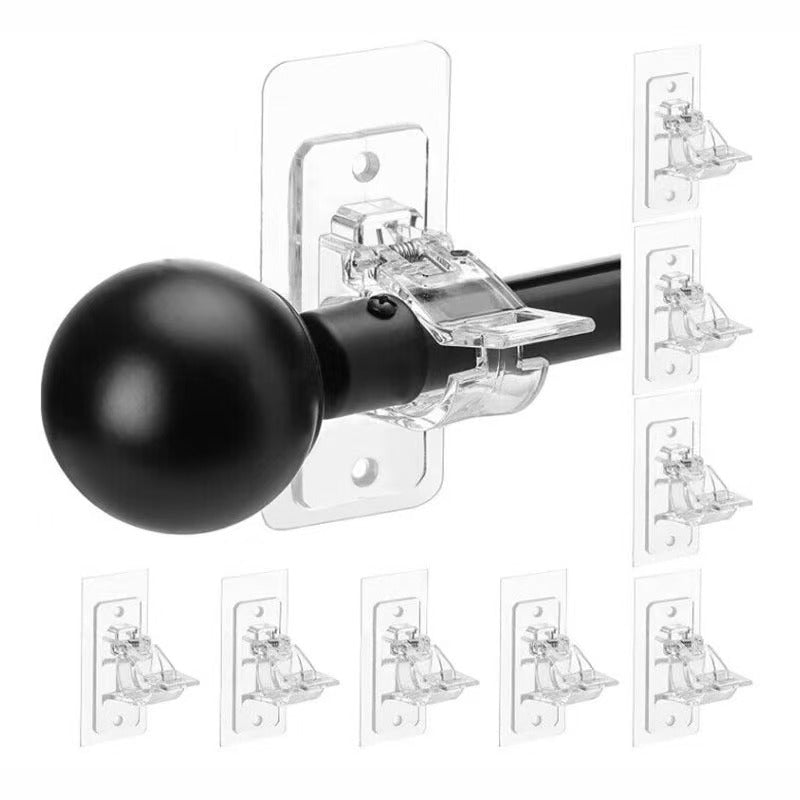 Extra-Large No-Drill Curtain Rod Holders – 6 Pack