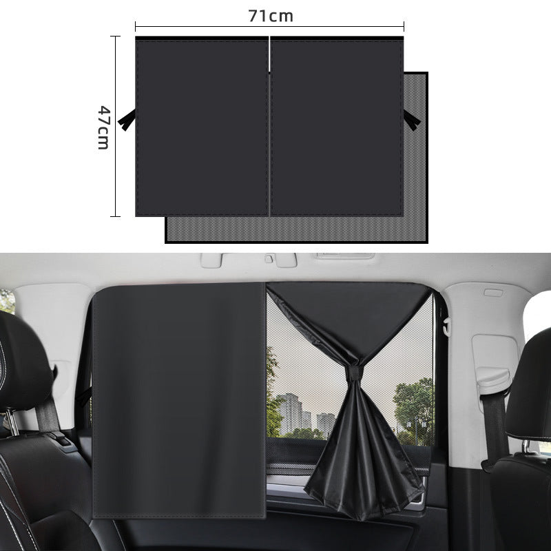 Double-Layer Magnetic Car Sunshade Curtain 2 Pack