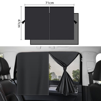 Double-Layer Magnetic Car Sunshade Curtain 2 Pack