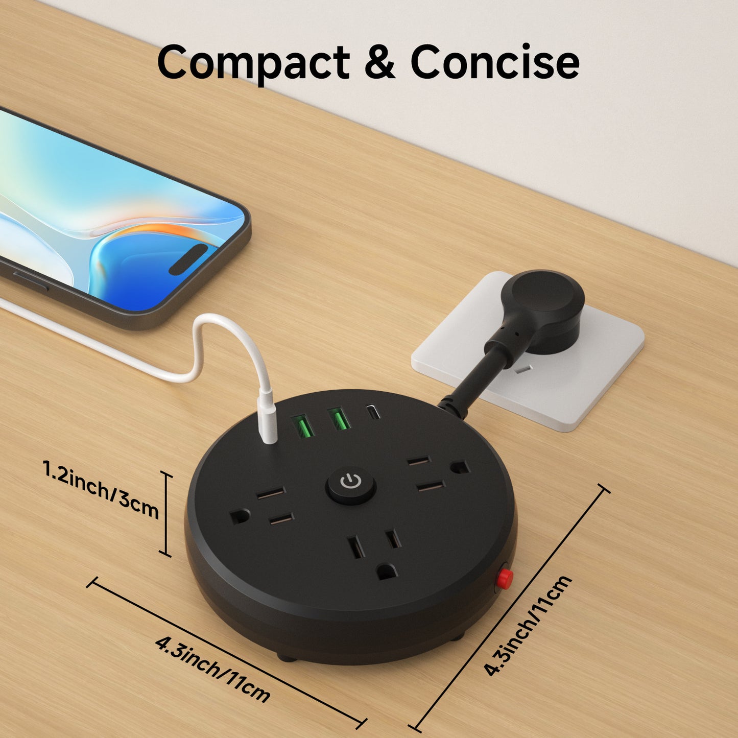 Flat Plug Extension Cord, New Model