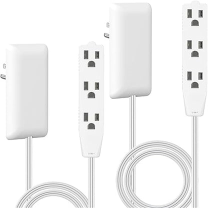 Ultra-Thin Flat Outlet Concealer Kit, Multi-Outlet Power Strip with Extension Cord