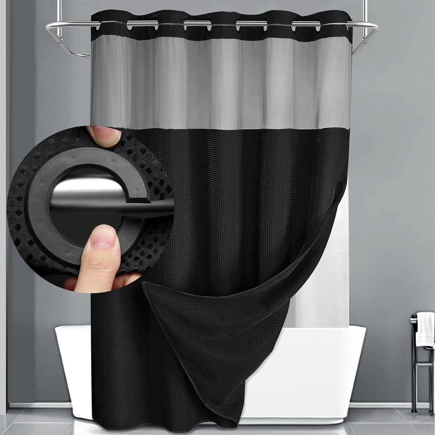 Double Layer Waterproof Shower Curtain 71" × 81"