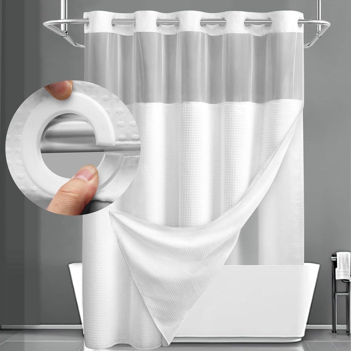 Double Layer Waterproof Shower Curtain 71" × 81"