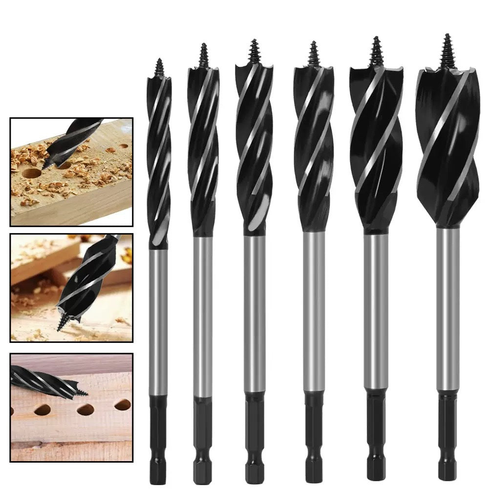 Four-Flute Woodworking Drill Bit Set – 8 Piece