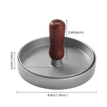 Wood-Handle Nonstick Burger Patty Press Set