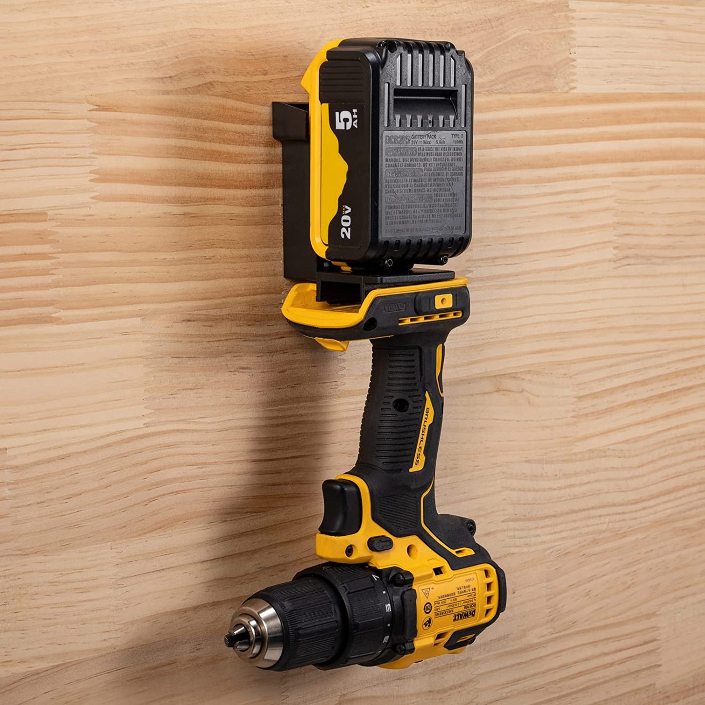 5-Pack 2-in-1 Power Tool & Battery Holder Mounts for Dewalt/Milwaukee 18V Li-ion Batteries & Cordless Tools