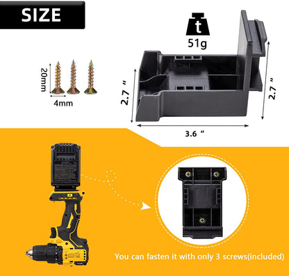 5-Pack 2-in-1 Power Tool & Battery Holder Mounts for Dewalt/Milwaukee 18V Li-ion Batteries & Cordless Tools
