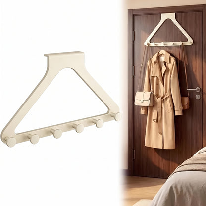 Triangular Over-Door Hanging Racks for Coats and Towels, 2-Pack