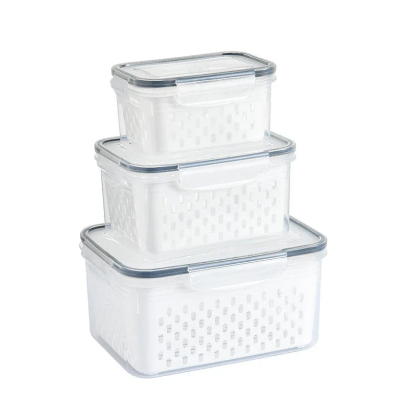 3 Sets Large Fruit Containers for Fridge