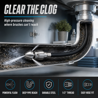 3/8-Inch High-Pressure Sewer Jetter Nozzle