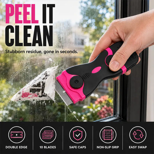 Pink Multi-Surface Scraper Tool Kit with 20 Blades