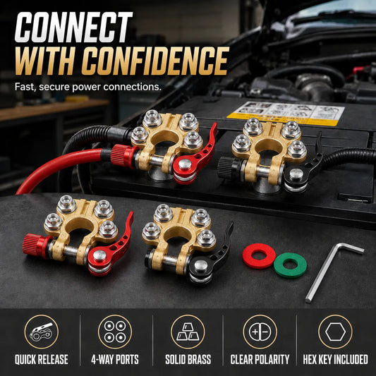 Copper Battery Terminal Quick-Disconnect Kit