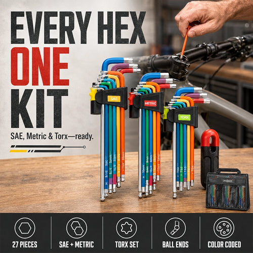 9-Piece Rainbow Ball-End Hex Key Set with Leverage Bar
