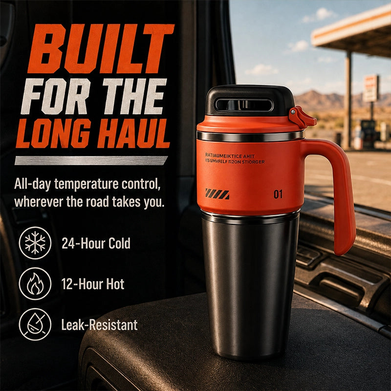 Large Stainless Steel Insulated Travel Tumbler with Straw
