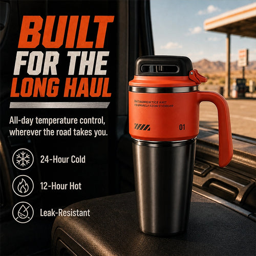 Large Stainless Steel Insulated Travel Tumbler with Straw