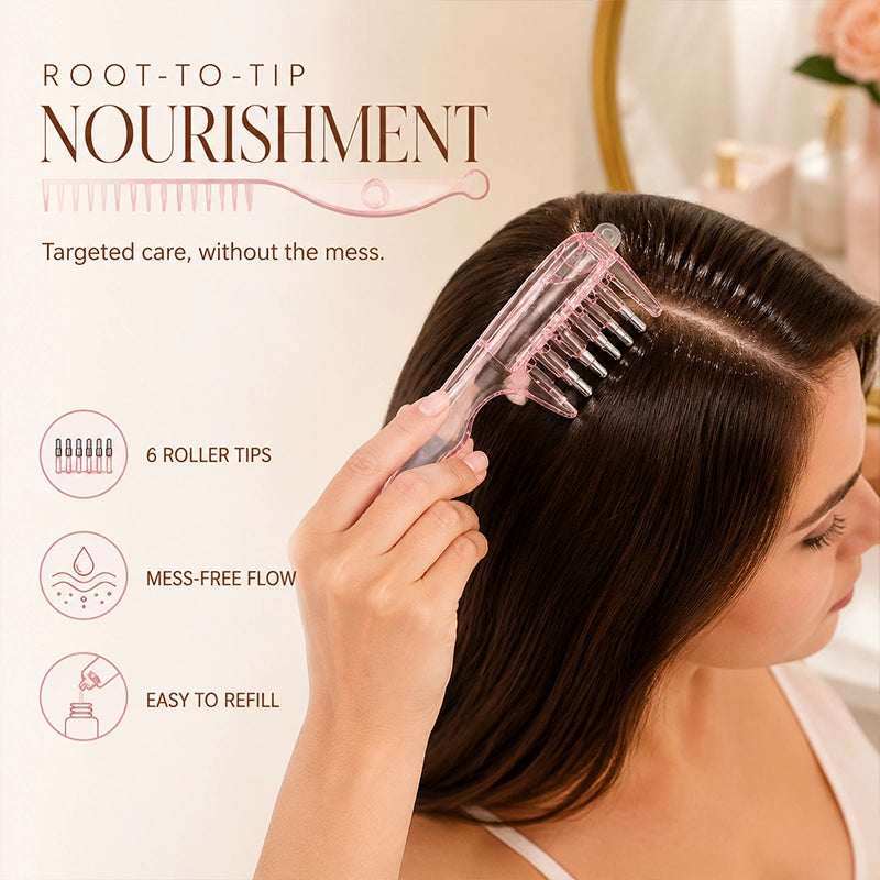 Crystal Roller Scalp Oil Applicator Comb