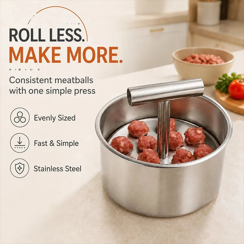 Stainless Steel Meatball Press and Bowl