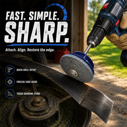 Lawn Mower Blade Sharpener Drill Attachment Set