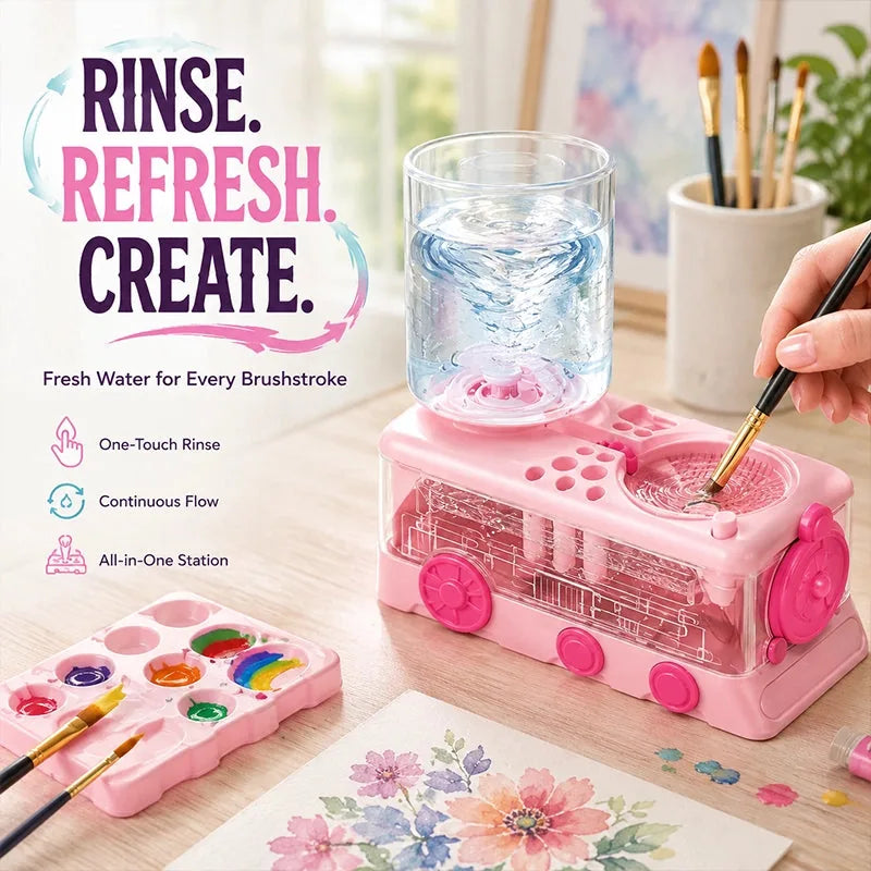 Rinse-and-Refresh Paint Brush Cleaner with Palette