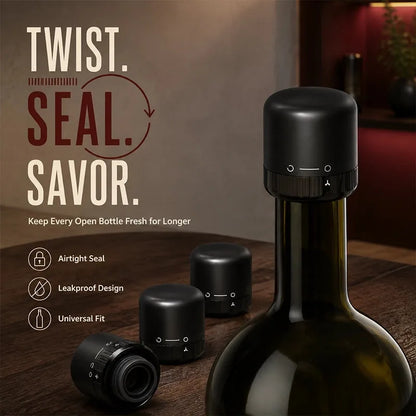 Vacuum Wine & Champagne Bottle Stopper – 2-Piece Set