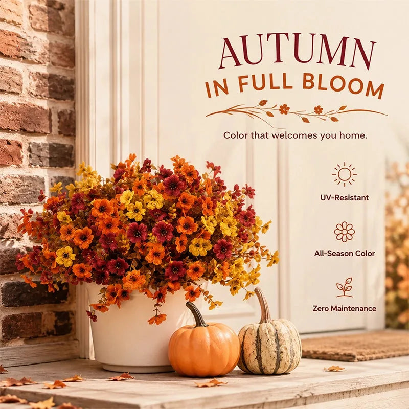 Artificial Autumn Daisy Stems – 6-Piece Bouquet