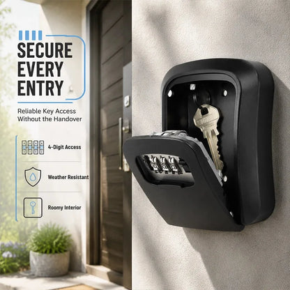 Wall-Mount 4-Digit Combination Key Lock Box
