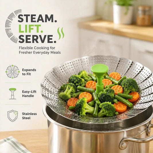 11-Inch Expandable Stainless Steel Steamer Basket