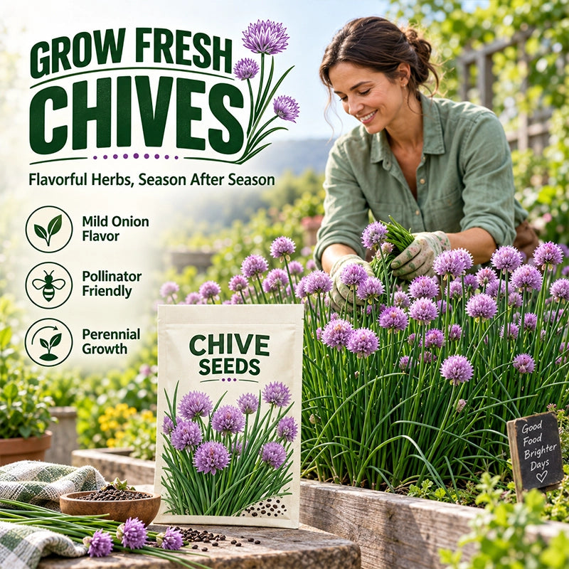 Chive Seeds – 2 Packs, Approximately 180 Seeds Each