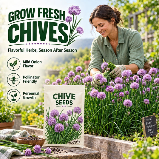 Chive Seeds – 2 Packs, Approximately 180 Seeds Each