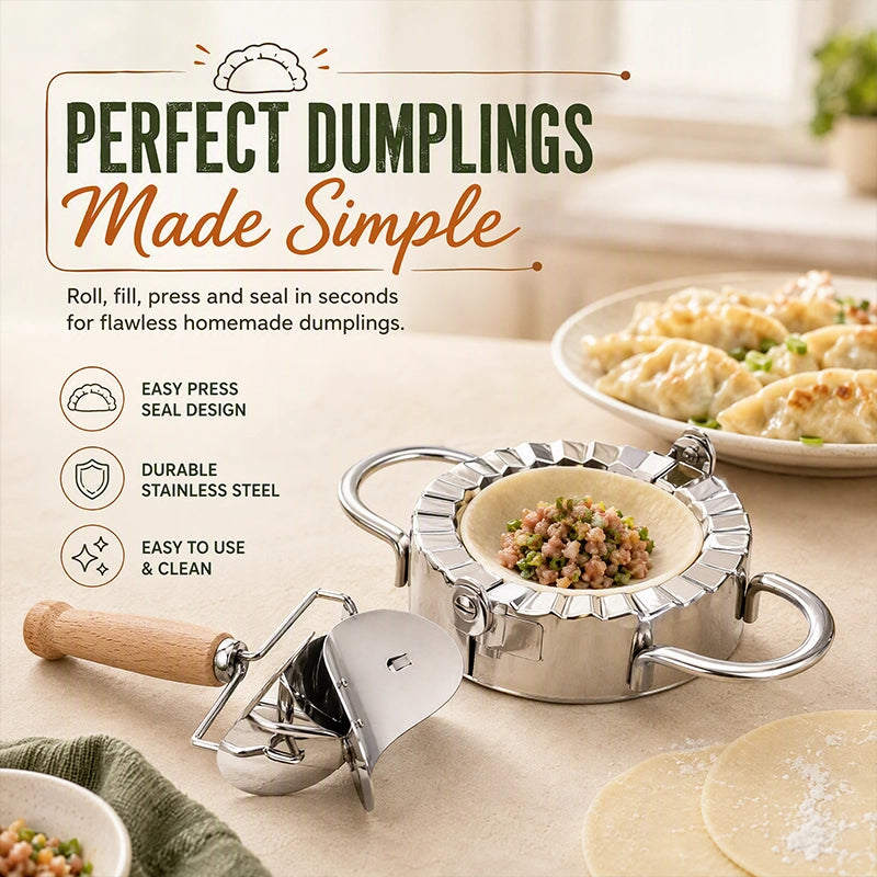 Dumpling Press and Wrapper Cutter Set