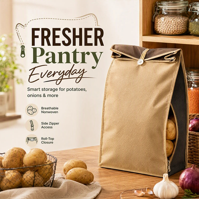 Reusable Potato Storage Bag with Zip Access