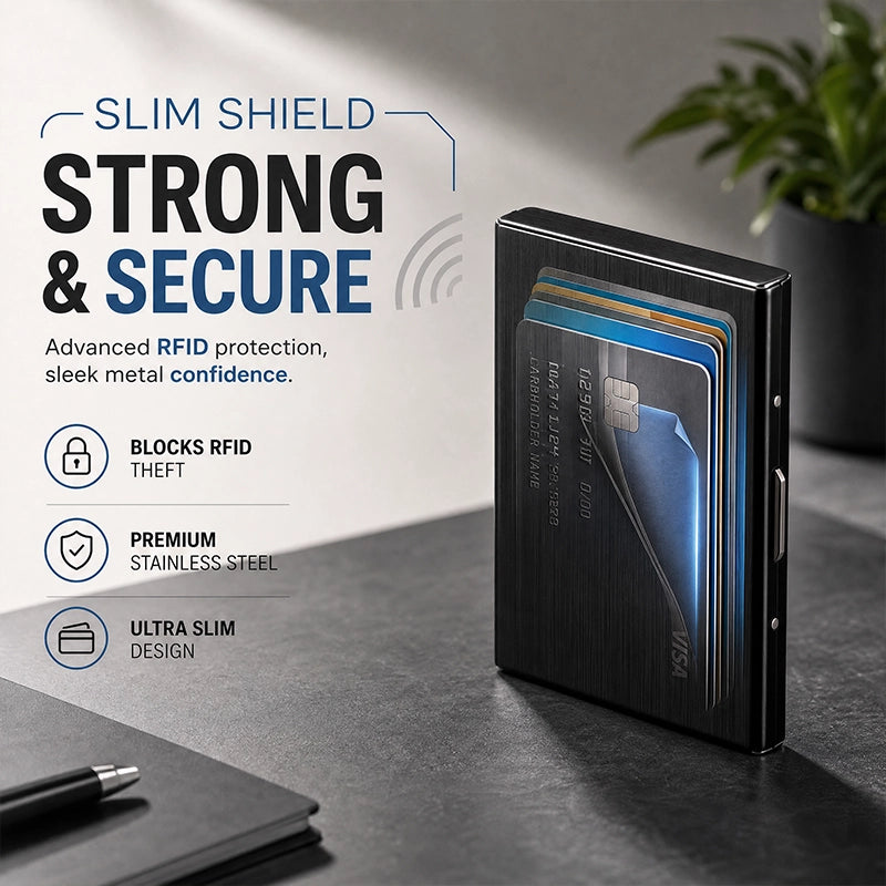 RFID-Blocking Metal Card Holder – 10 Slots