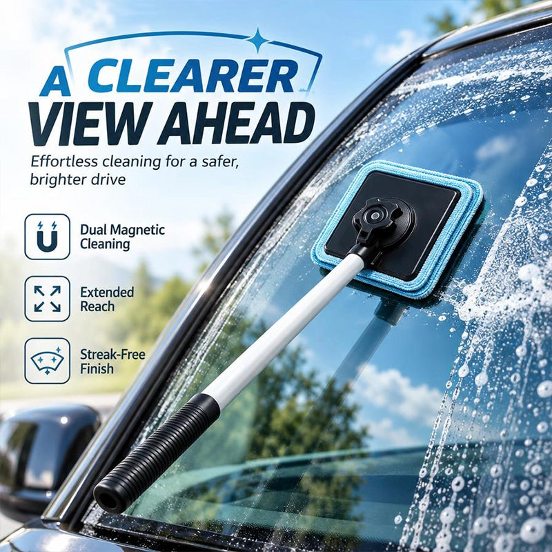Dual-Sided Magnetic Car Windshield Cleaning Tool
