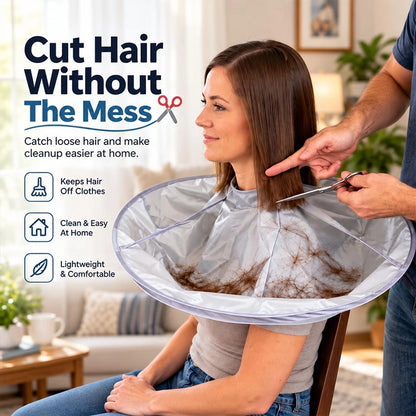 Foldable Haircut Cape with Hair-Catching Collar