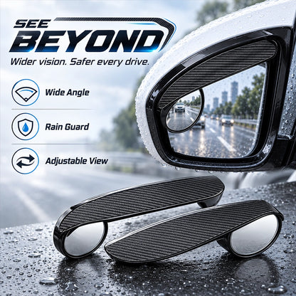 2-in-1 Car Rain Eyebrow Blind-Spot Mirrors – Set of 2